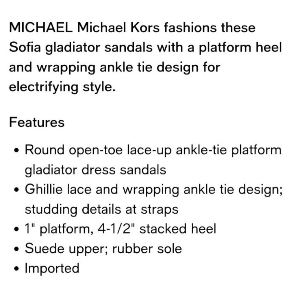 Michael Kors Women's Size 8 Sofia Gladiator Heels Brown Suede - Picture 2 of 15